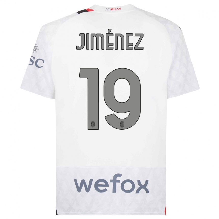 Kids  Álex Jiménez #19 White Away Jersey 2023/24 T-Shirt Canada