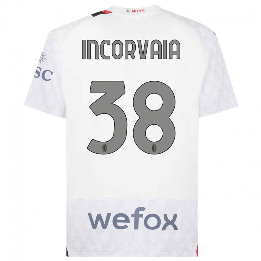 Kids Giovanni Incorvaia #38 White Away Jersey 2023/24 T-Shirt Canada