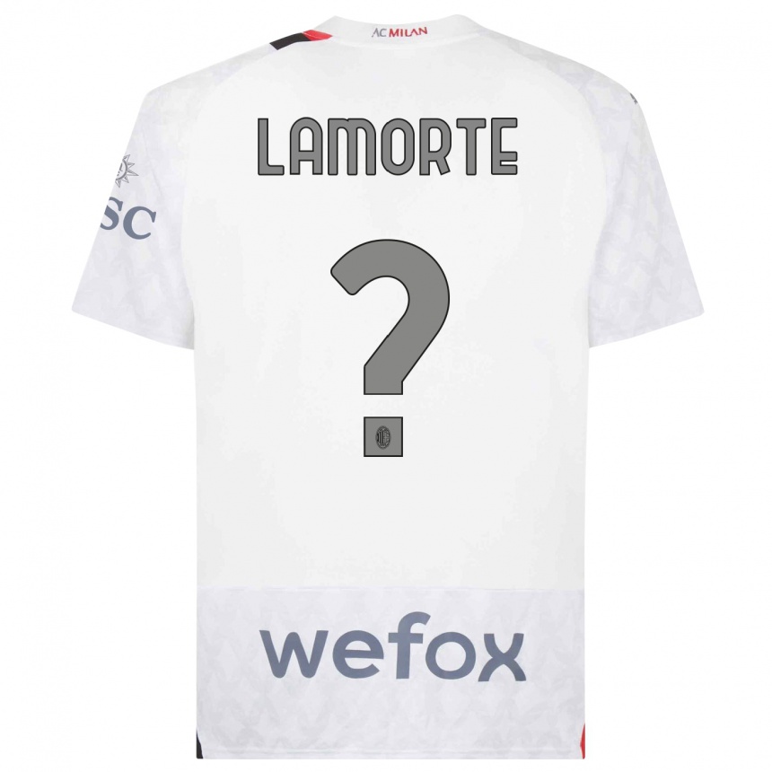 Kids  Alessandro Lamorte #0 White Away Jersey 2023/24 T-Shirt Canada