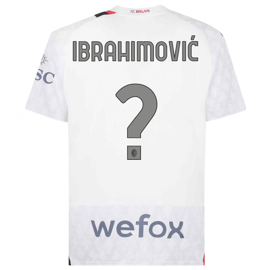 Kids Maximilian Ibrahimović #0 White Away Jersey 2023/24 T-Shirt Canada