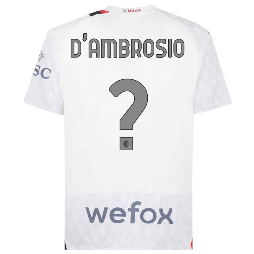 Kids Antonio D'ambrosio #0 White Away Jersey 2023/24 T-Shirt Canada