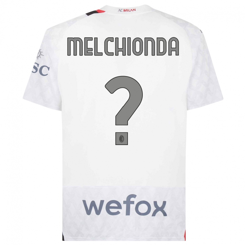 Kids Marco Melchionda #0 White Away Jersey 2023/24 T-Shirt Canada