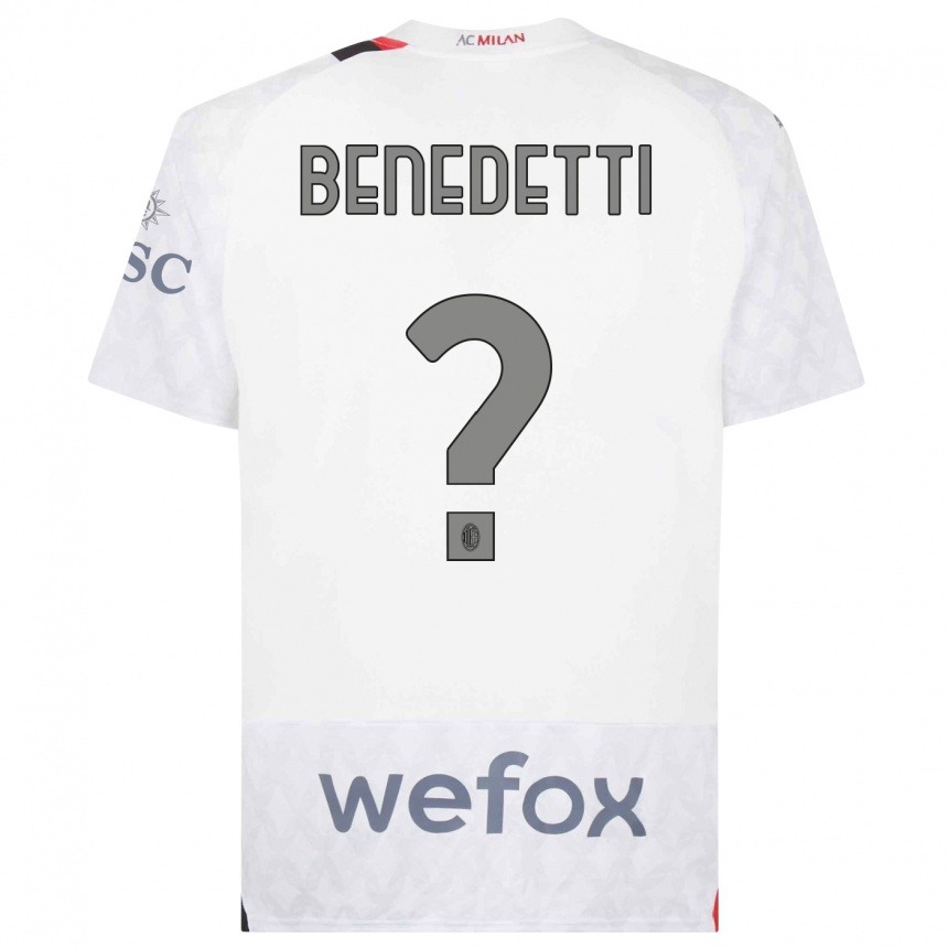 Kids  Gioele Benedetti #0 White Away Jersey 2023/24 T-Shirt Canada