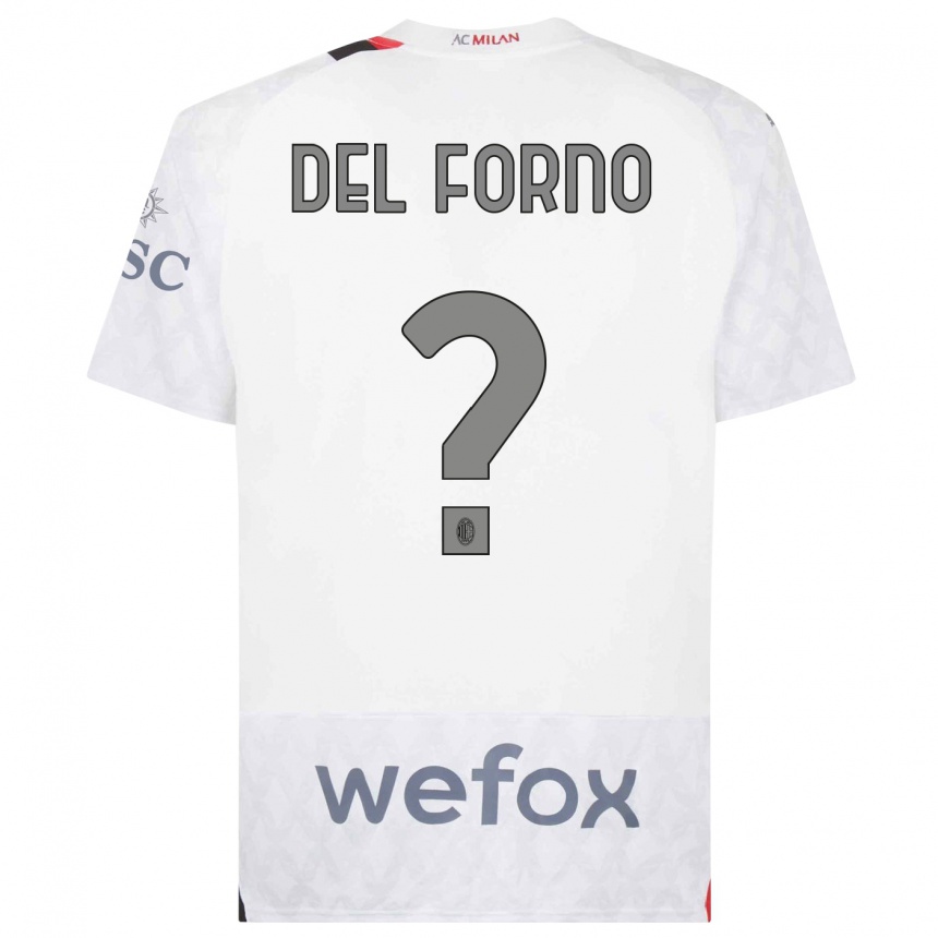 Kids Luca Del Forno #0 White Away Jersey 2023/24 T-Shirt Canada