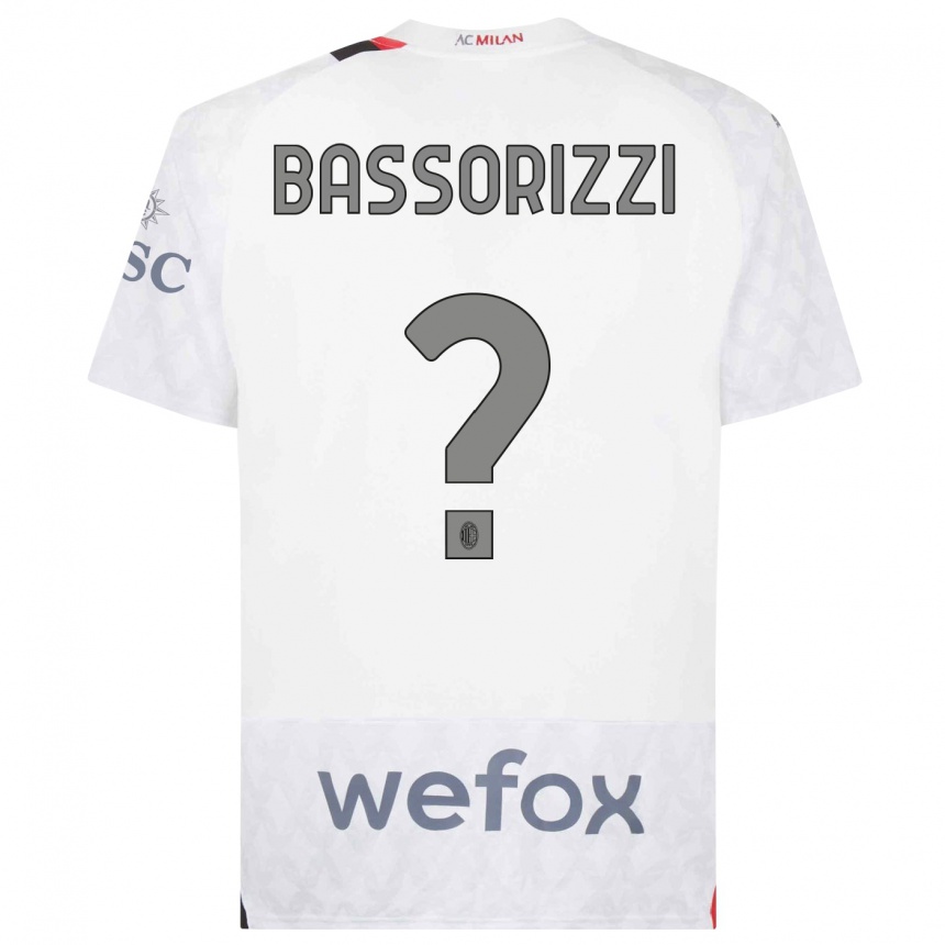 Kids Carlo Bassorizzi #0 White Away Jersey 2023/24 T-Shirt Canada