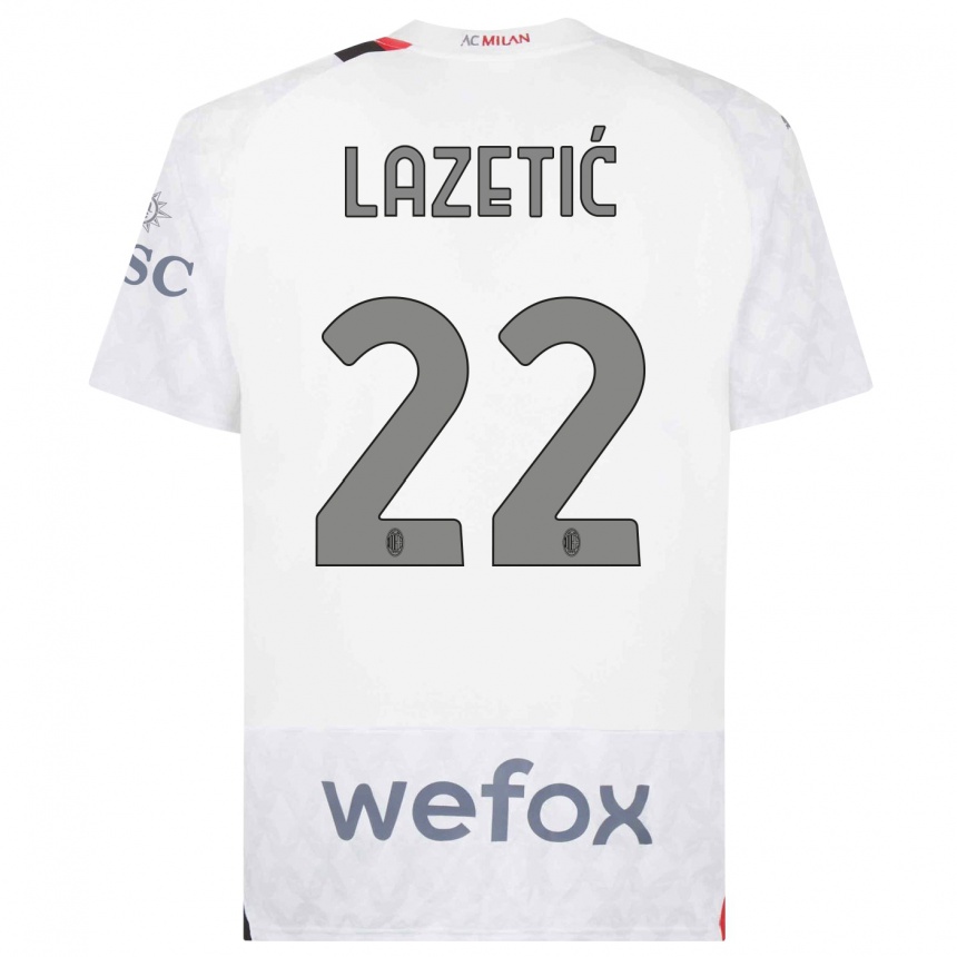 Kids  Marko Lazetic #22 White Away Jersey 2023/24 T-Shirt Canada