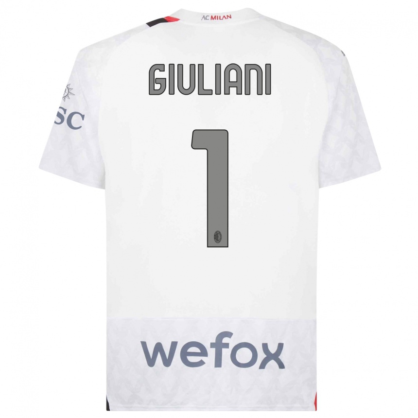 Kids  Laura Giuliani #1 White Away Jersey 2023/24 T-Shirt Canada