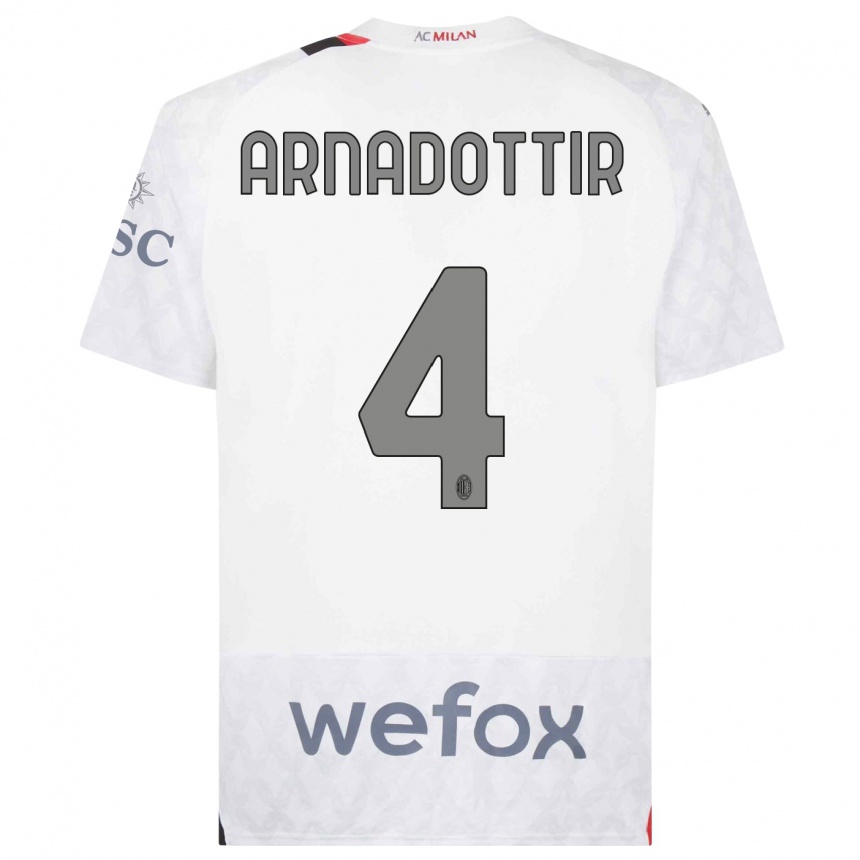 Kids Guony Arnadottir #4 White Away Jersey 2023/24 T-Shirt Canada