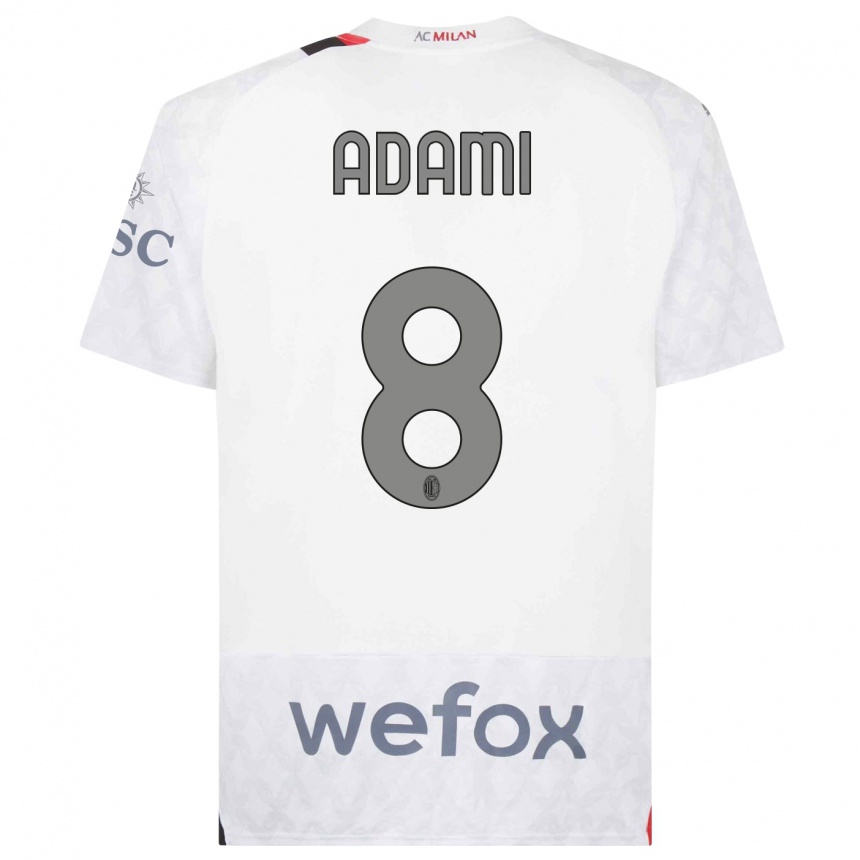 Kids Greta Adami #8 White Away Jersey 2023/24 T-Shirt Canada