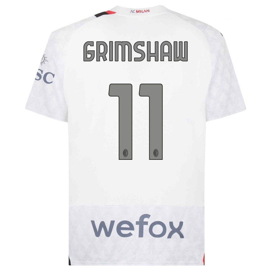 Kids  Christy Grimshaw #11 White Away Jersey 2023/24 T-Shirt Canada