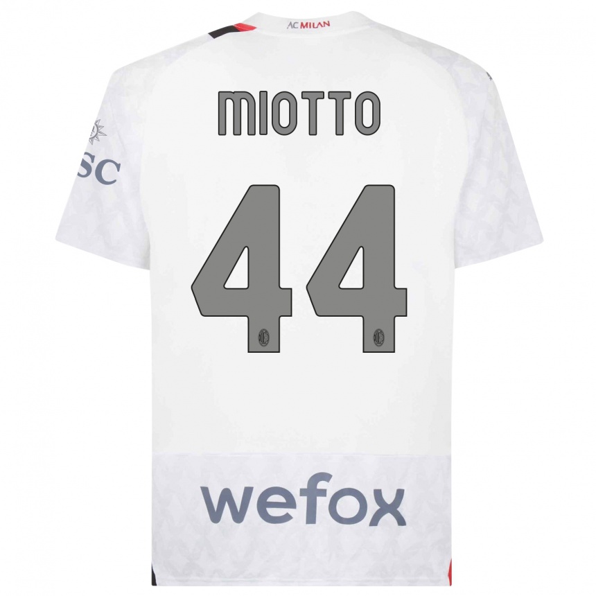 Enfant Football Maillot Giorgia Miotto #44 Blanc Tenues Extérieur 2023/24 Canada