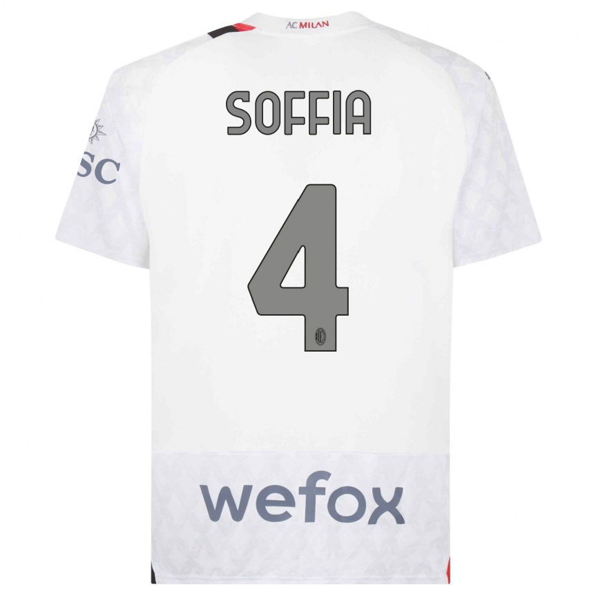 Kids  Angelica Soffia #4 White Away Jersey 2023/24 T-Shirt Canada