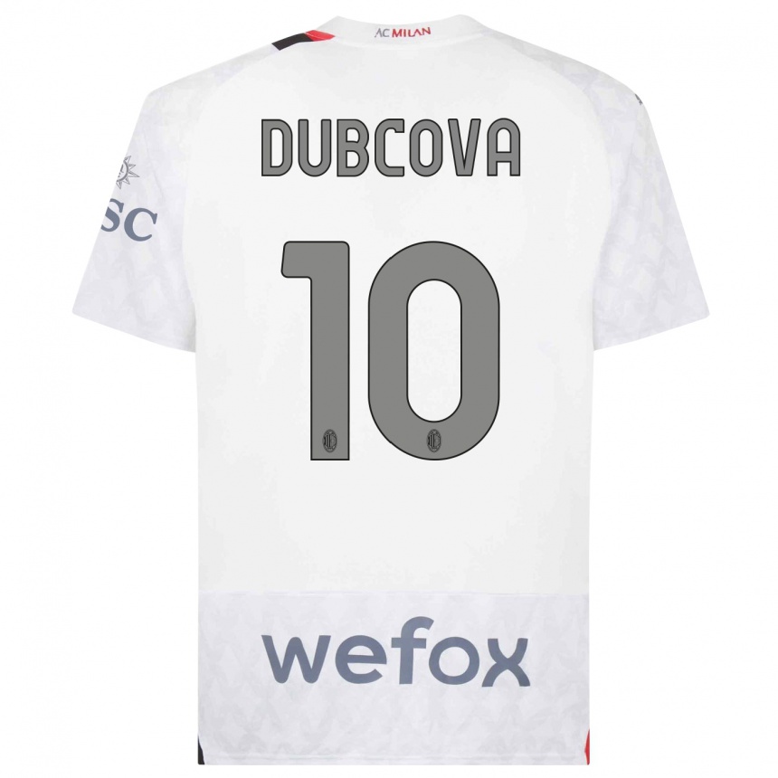 Kids  Kamila Dubcova #10 White Away Jersey 2023/24 T-Shirt Canada