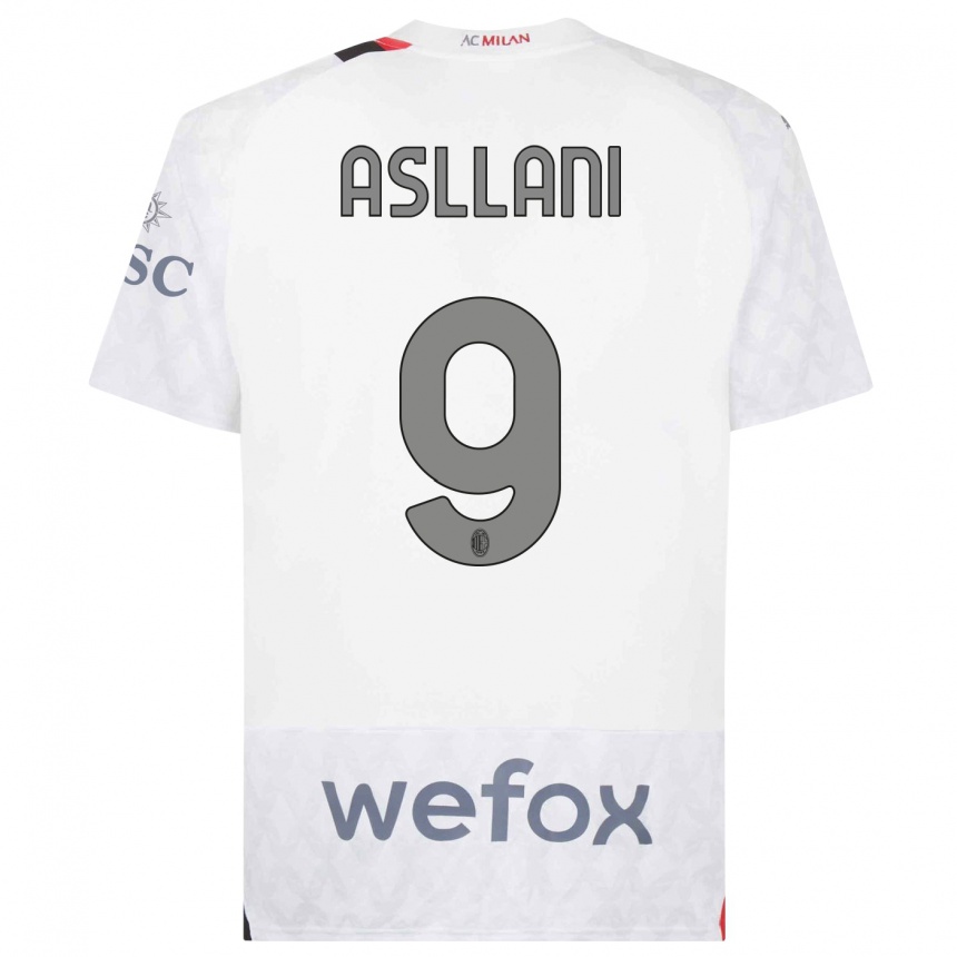 Kids Kosovare Asllani #9 White Away Jersey 2023/24 T-Shirt Canada