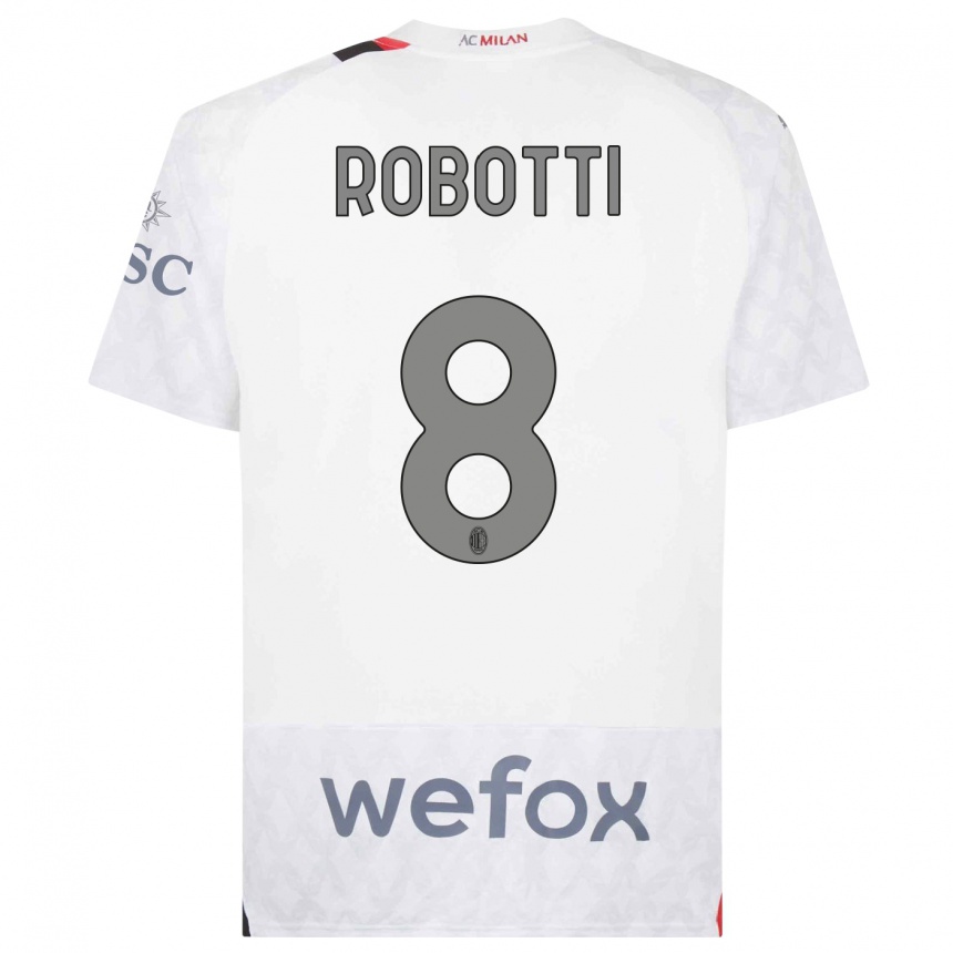 Kids Giovanni Robotti #8 White Away Jersey 2023/24 T-Shirt Canada