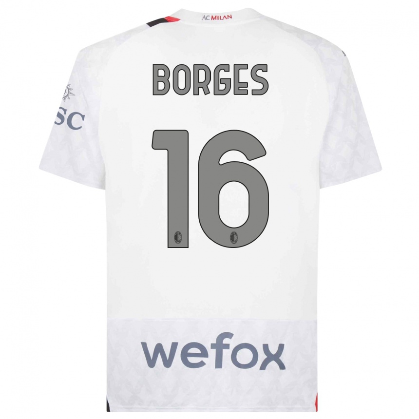 Kids Lenny Borges #16 White Away Jersey 2023/24 T-Shirt Canada