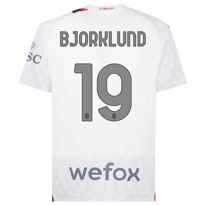 Kids Lukas Bjorklund #19 White Away Jersey 2023/24 T-Shirt Canada