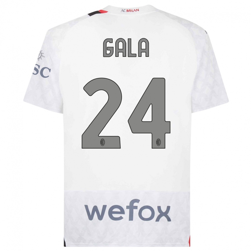 Kids Antonio Gala #24 White Away Jersey 2023/24 T-Shirt Canada