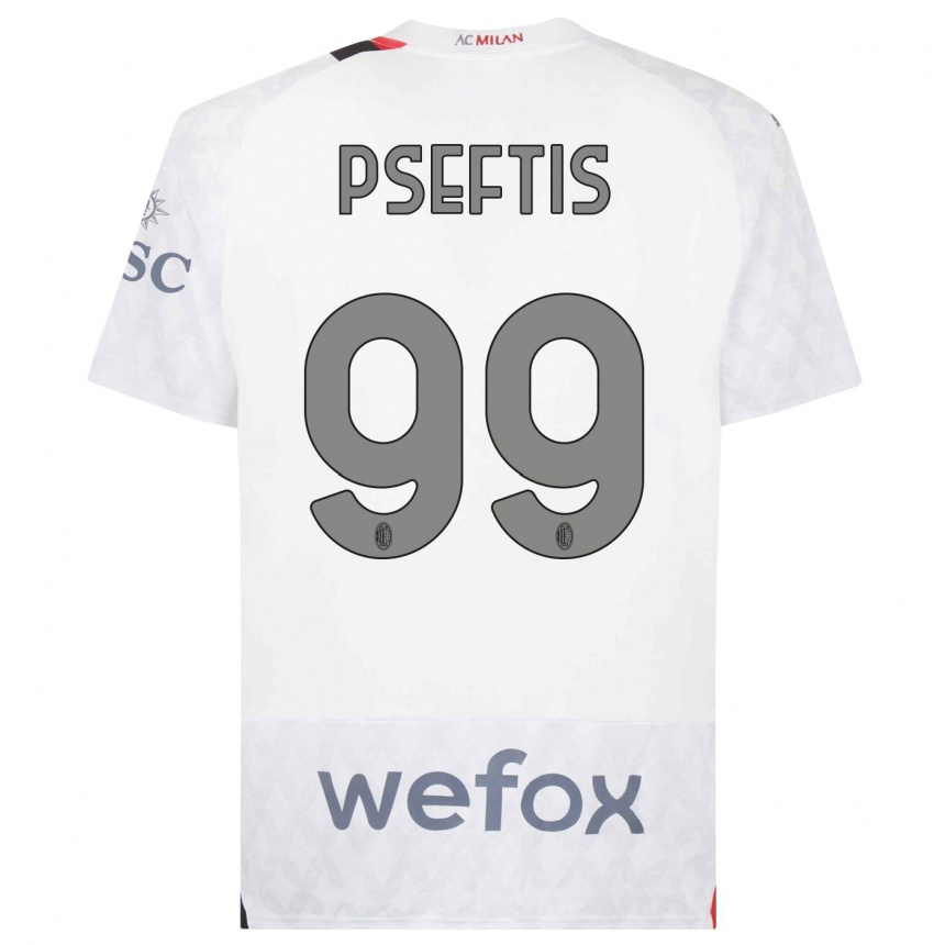 Kids Fotios Pseftis #99 White Away Jersey 2023/24 T-Shirt Canada