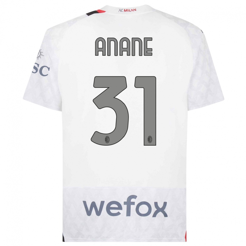 Kids Emmanuel Anane #31 White Away Jersey 2023/24 T-Shirt Canada