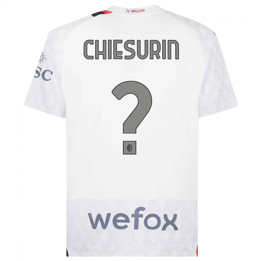 Kids Alberto Chiesurin #0 White Away Jersey 2023/24 T-Shirt Canada