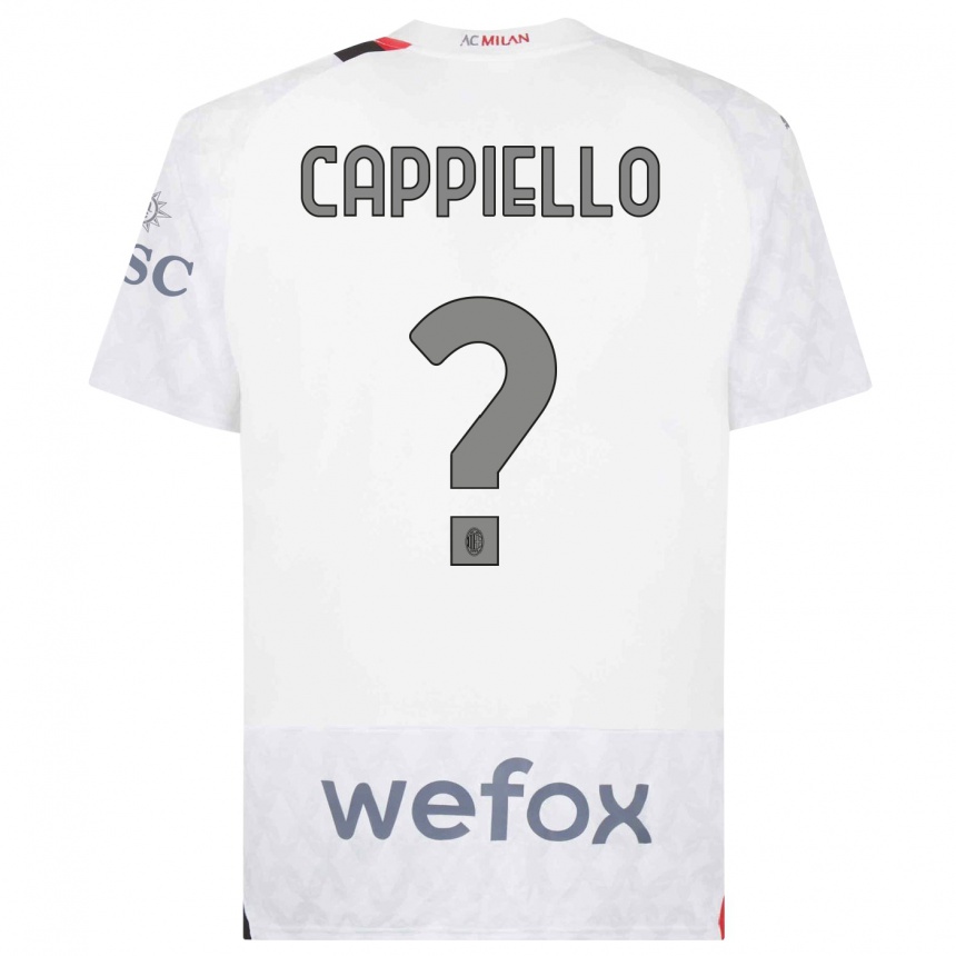 Kids Flavio Cappiello #0 White Away Jersey 2023/24 T-Shirt Canada