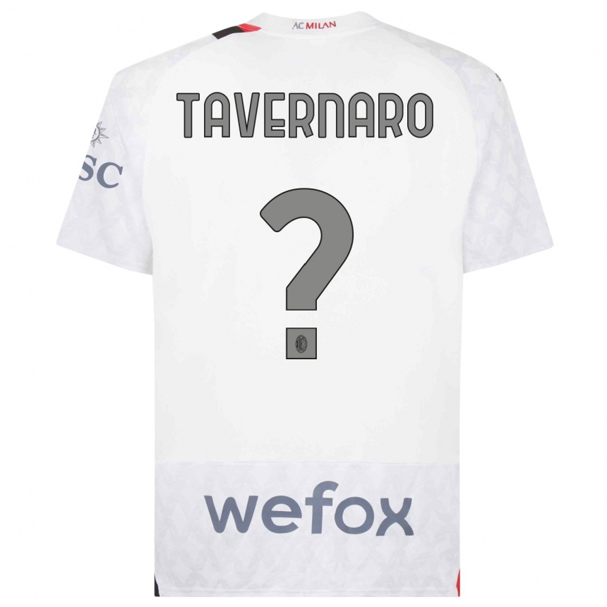 Kids Federico Tavernaro #0 White Away Jersey 2023/24 T-Shirt Canada