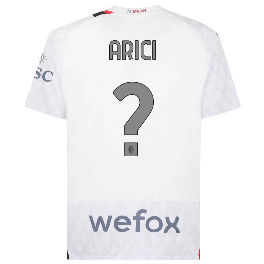 Kids Alberto Arici #0 White Away Jersey 2023/24 T-Shirt Canada