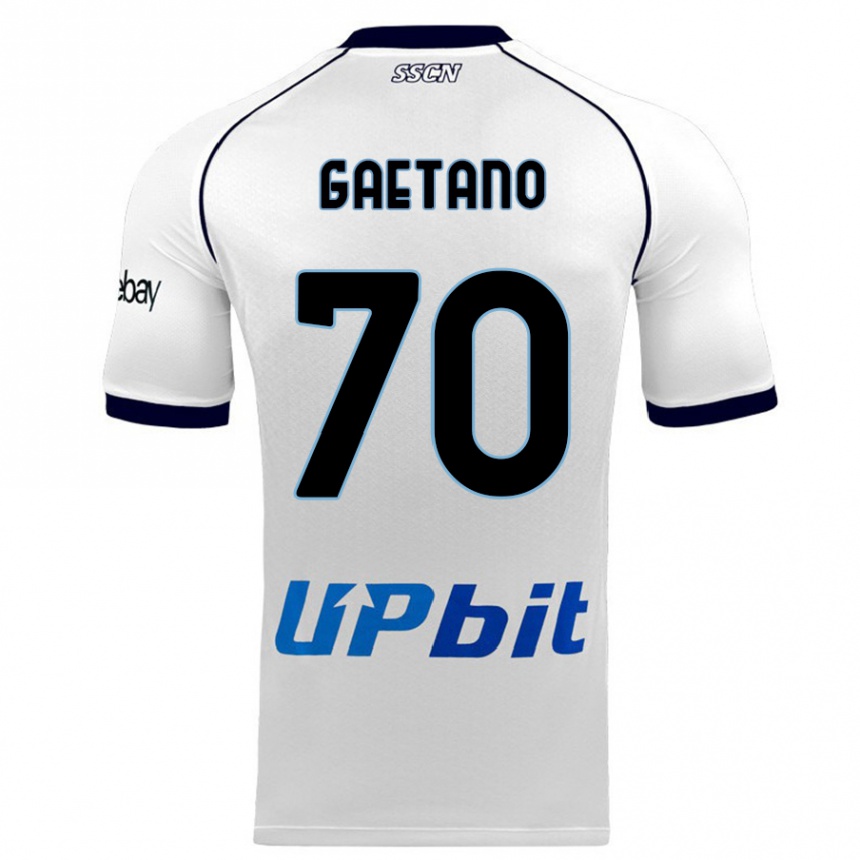 Kids  Gianluca Gaetano #70 White Away Jersey 2023/24 T-Shirt Canada