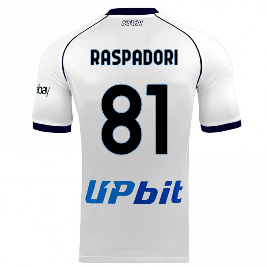 Kids Giacomo Raspadori #81 White Away Jersey 2023/24 T-Shirt Canada