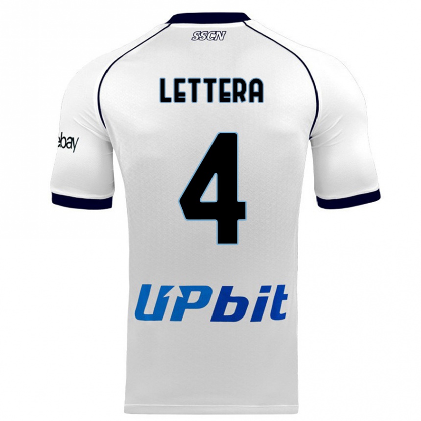 Kids Alessio Lettera #4 White Away Jersey 2023/24 T-Shirt Canada