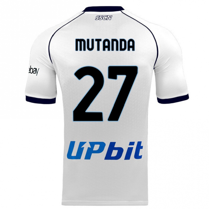 Kids  Noah Mutanda #27 White Away Jersey 2023/24 T-Shirt Canada