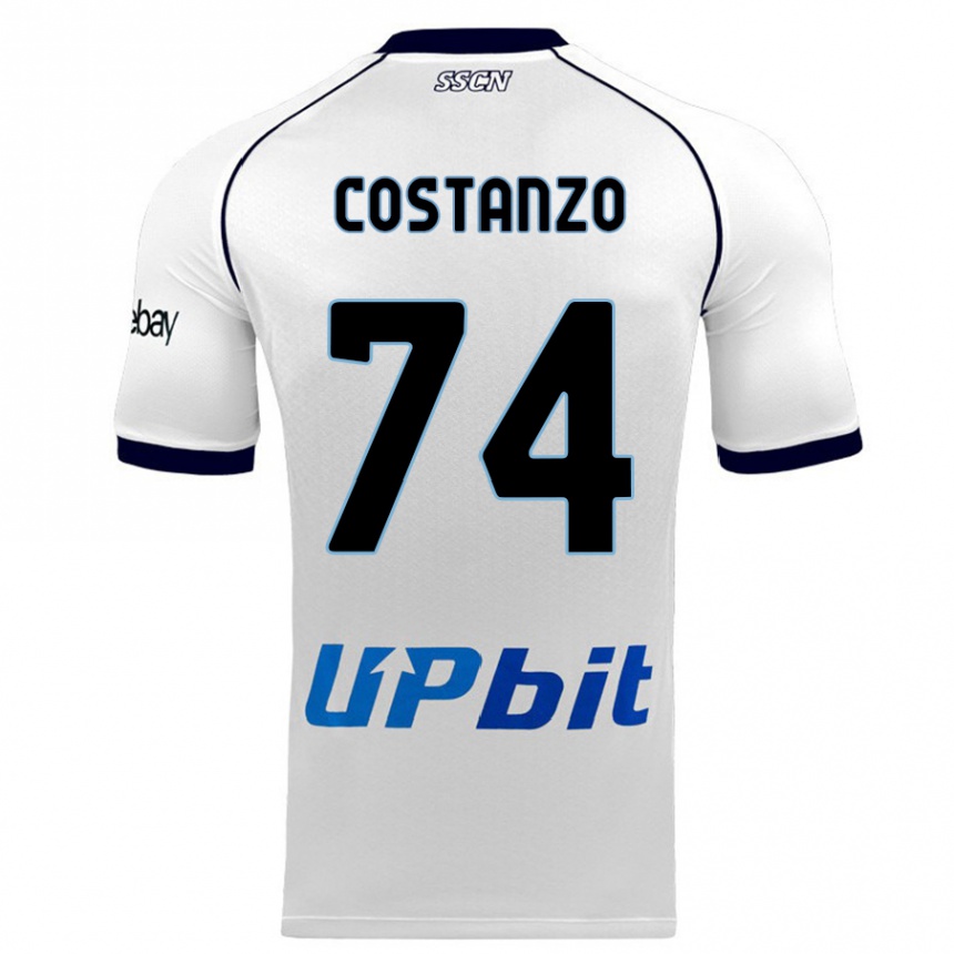 Kids  Davide Costanzo #74 White Away Jersey 2023/24 T-Shirt Canada