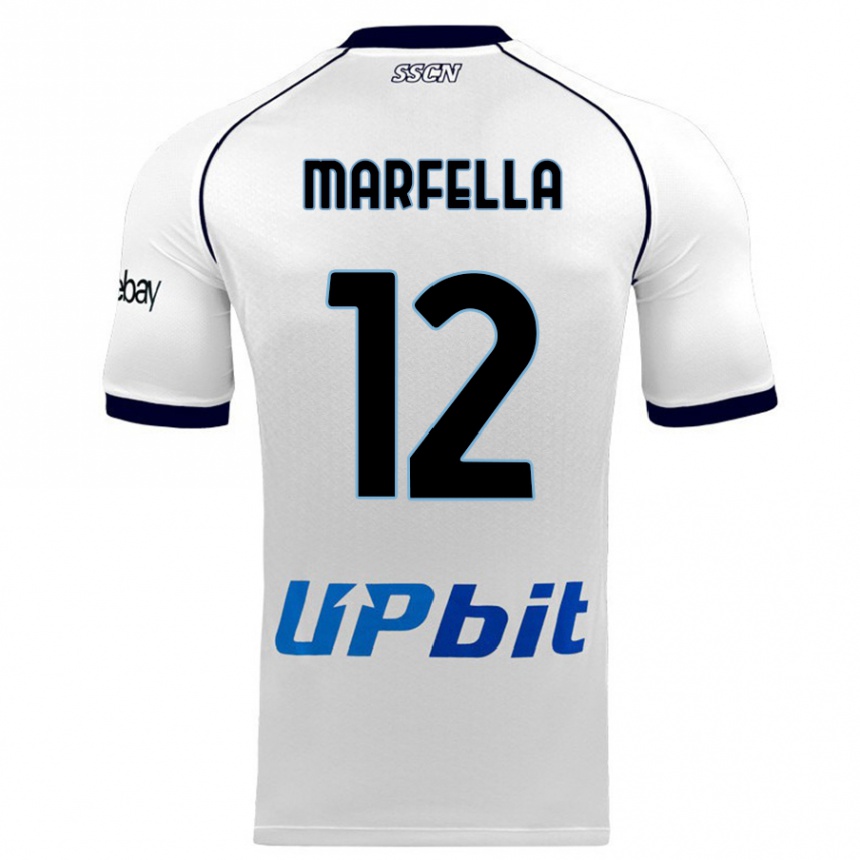 Kids Davide Marfella #12 White Away Jersey 2023/24 T-Shirt Canada