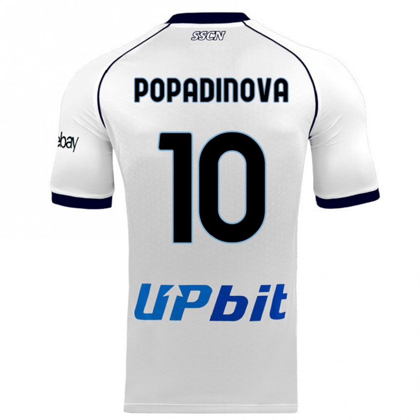 Kids  Evdokiya Popadinova #10 White Away Jersey 2023/24 T-Shirt Canada