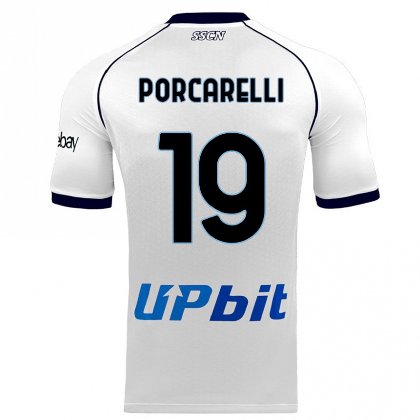 Kids Maddelena Porcarelli #19 White Away Jersey 2023/24 T-Shirt Canada