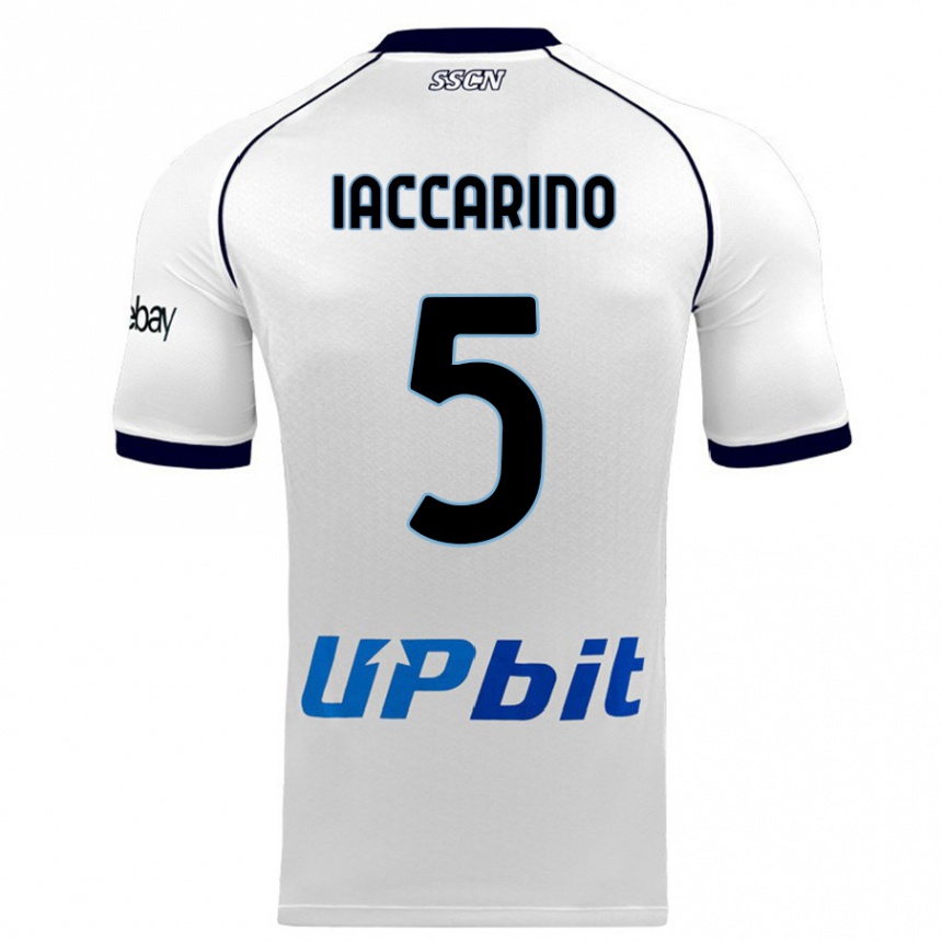 Kids Gennaro Iaccarino #5 White Away Jersey 2023/24 T-Shirt Canada