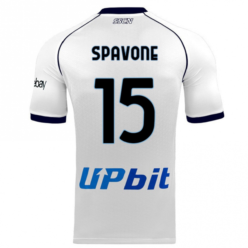 Kids Alessandro Spavone #15 White Away Jersey 2023/24 T-Shirt Canada