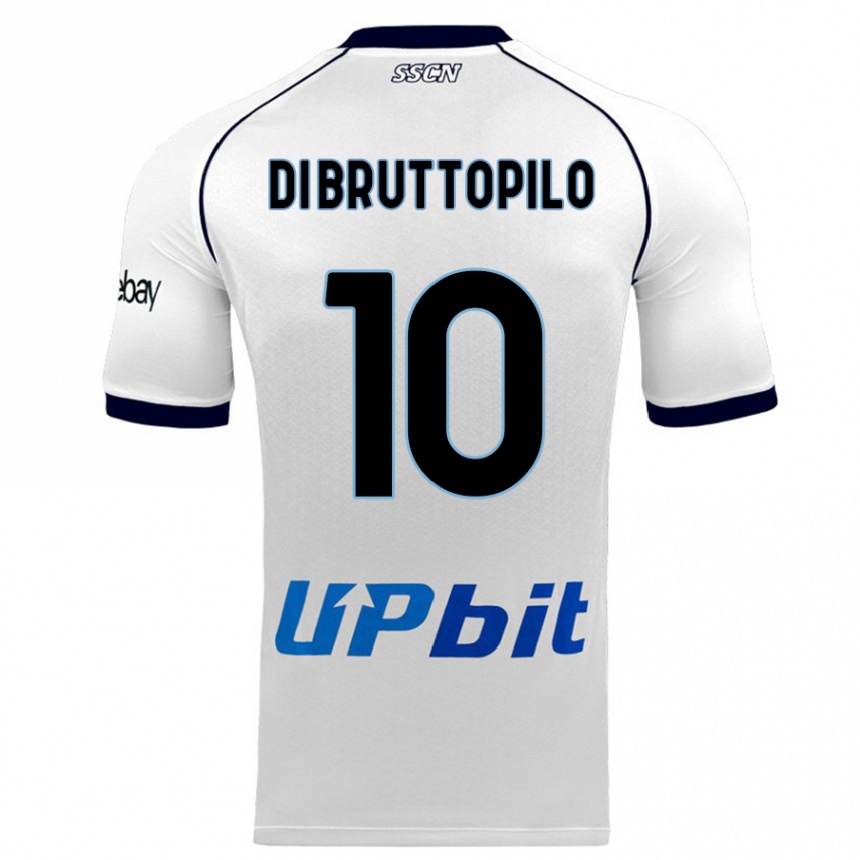 Kids Giuseppe Ambrosino Di Bruttopilo #10 White Away Jersey 2023/24 T-Shirt Canada