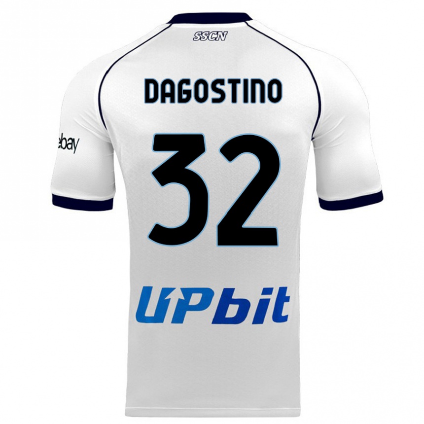 Kids Giuseppe Dagostino #32 White Away Jersey 2023/24 T-Shirt Canada