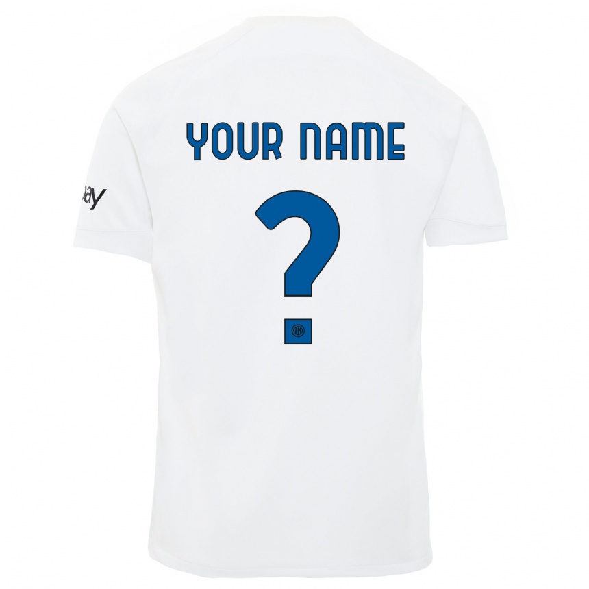 Kids  Your Name #0 White Away Jersey 2023/24 T-Shirt Canada