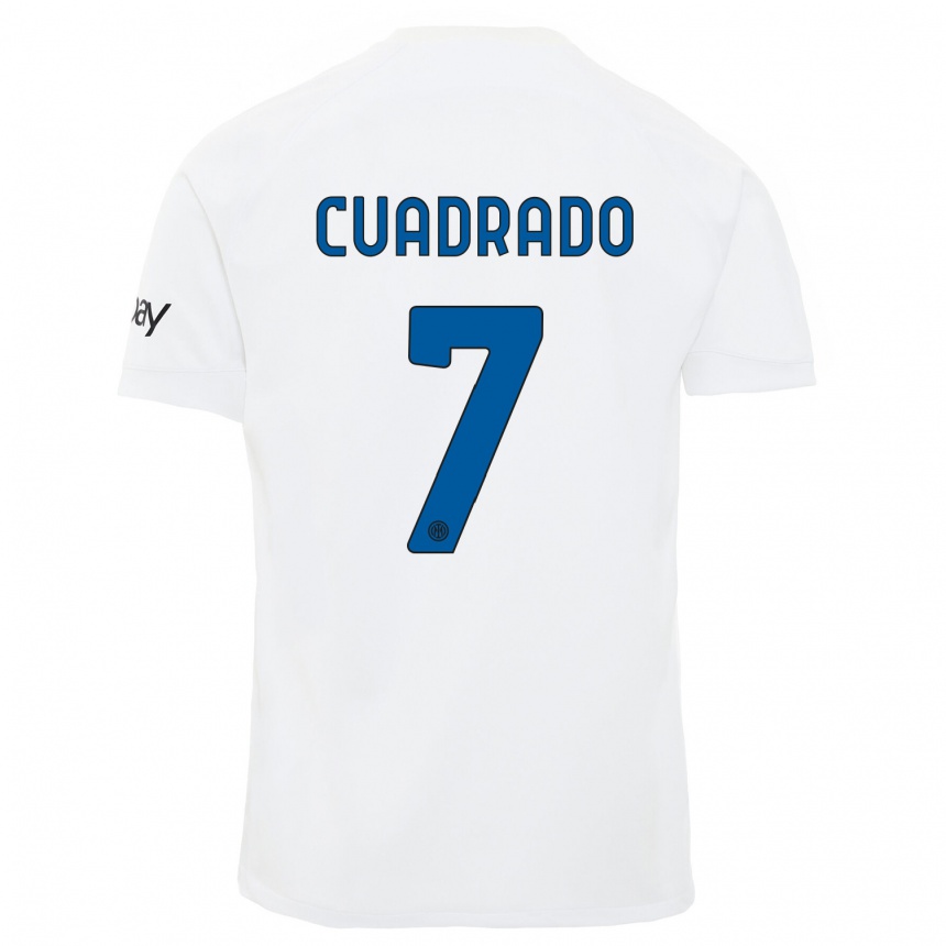 Kids Juan Cuadrado #7 White Away Jersey 2023/24 T-Shirt Canada