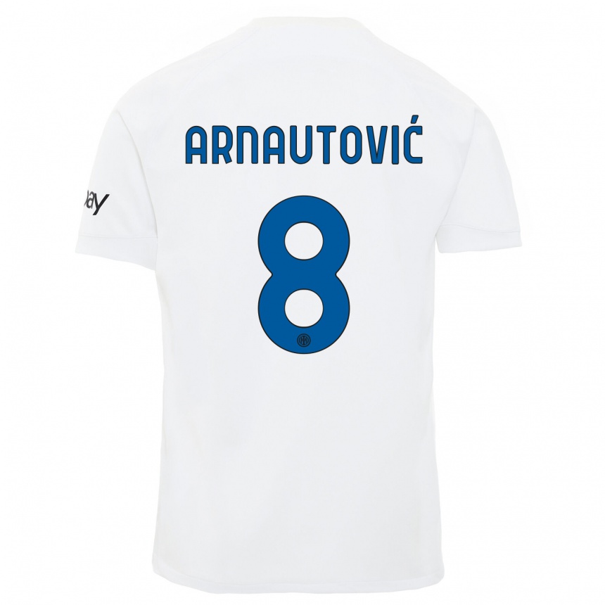 Kids  Marko Arnautovic #8 White Away Jersey 2023/24 T-Shirt Canada