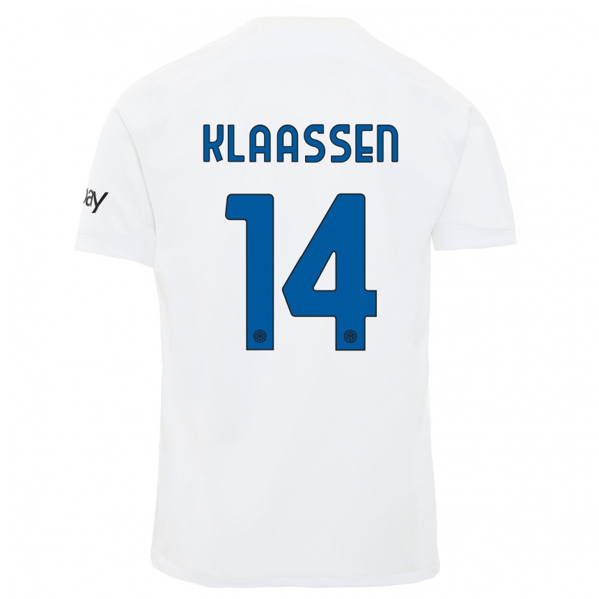 Kids Davy Klaassen #14 White Away Jersey 2023/24 T-Shirt Canada