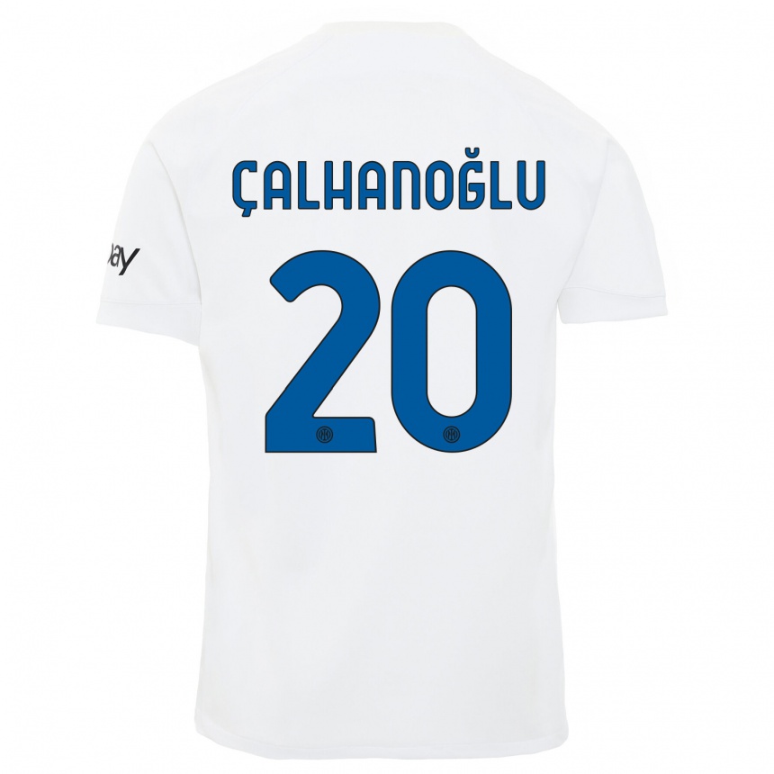 Kids Hakan Calhanoglu #20 White Away Jersey 2023/24 T-Shirt Canada