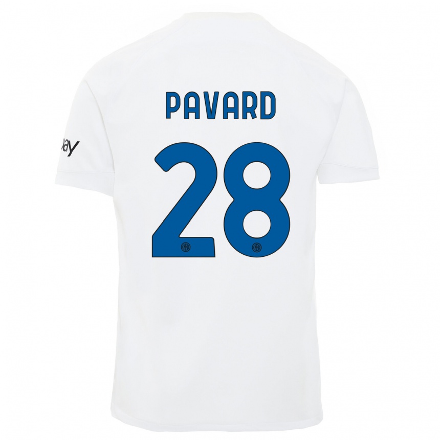 Kids Benjamin Pavard #28 White Away Jersey 2023/24 T-Shirt Canada