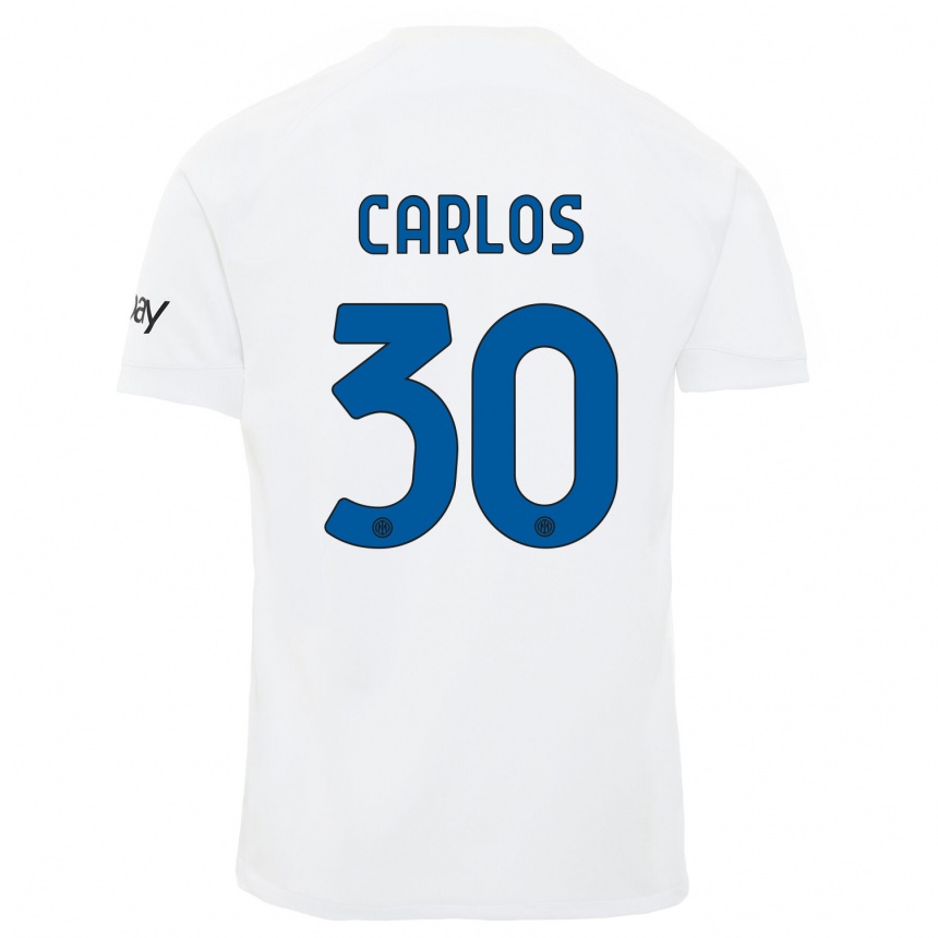 Kids  Carlos Augusto #30 White Away Jersey 2023/24 T-Shirt Canada