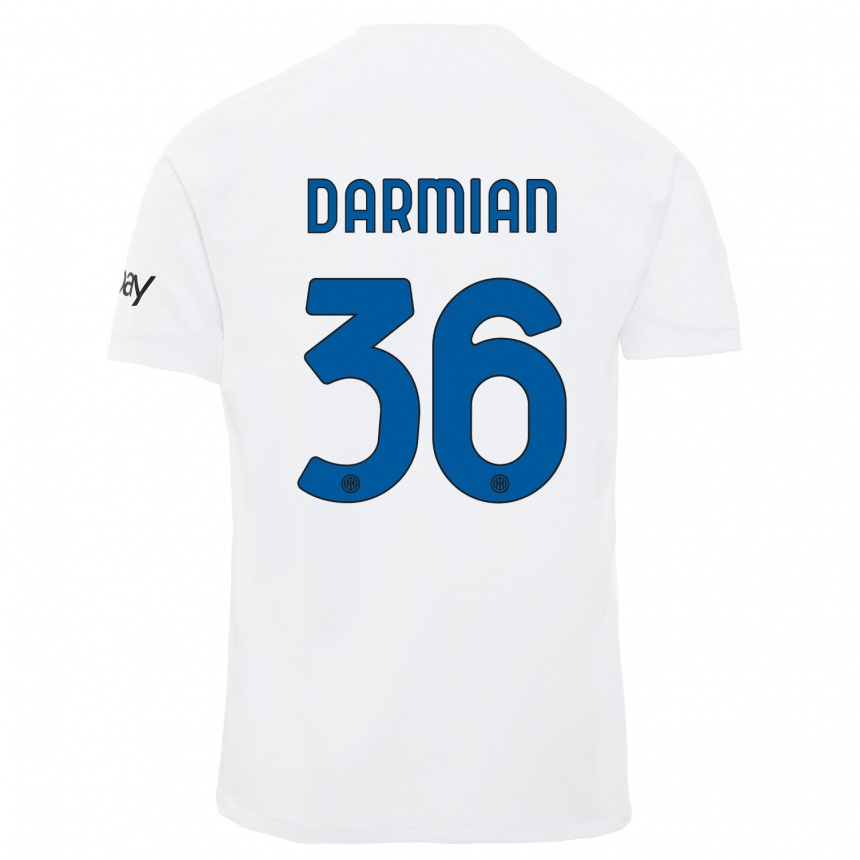 Kids Matteo Darmian #36 White Away Jersey 2023/24 T-Shirt Canada