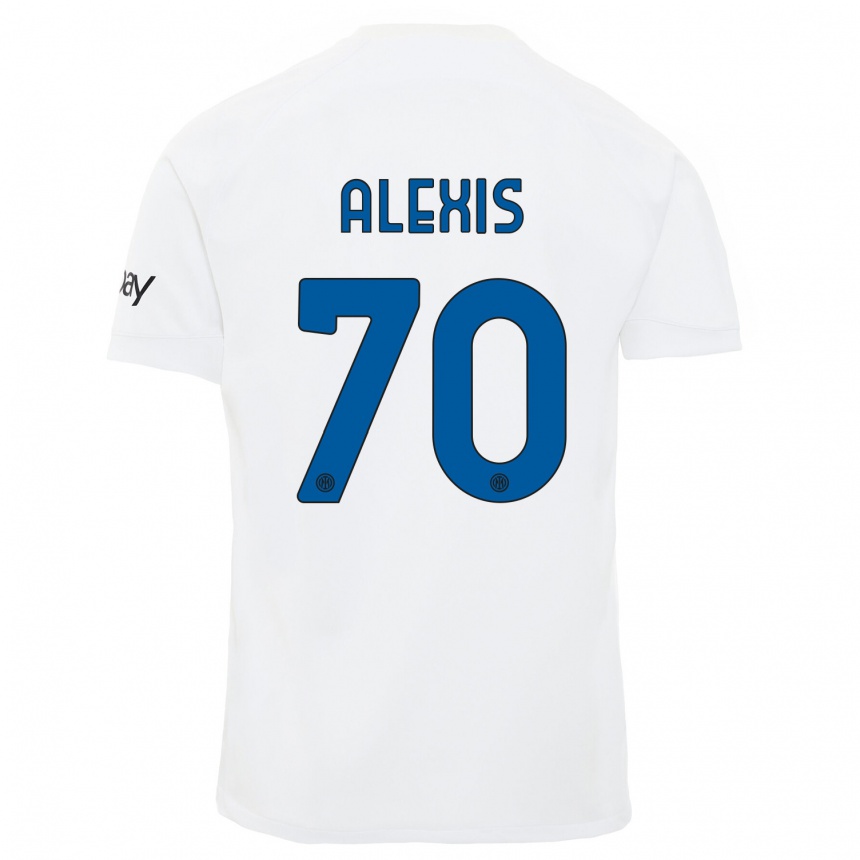 Kids Alexis Sanchez #70 White Away Jersey 2023/24 T-Shirt Canada