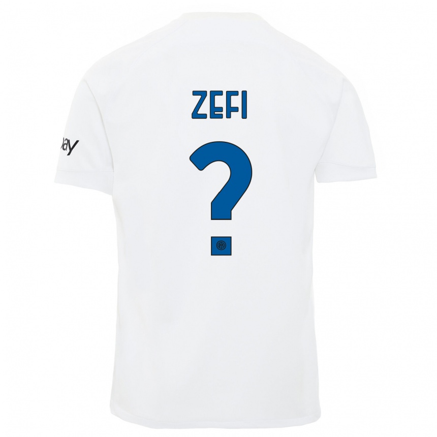 Kids Kevin Zefi #0 White Away Jersey 2023/24 T-Shirt Canada